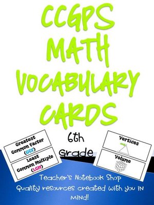 cover image of 6th Grade Common Core/CCGPS Math Vocabulary Cards